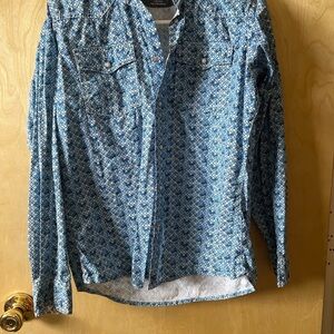 Wrangler 20X Blue Geometric Shirt